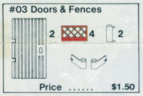 Doors and Fences LEGO set (#03-1, 1980)