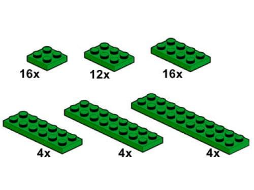 Dark Green Plates 2 x n LEGO set (#10059-1, 2002)