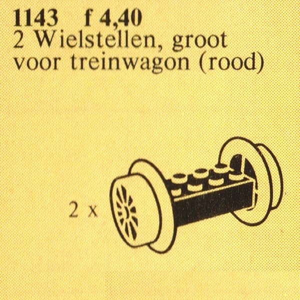 Wheel Bricks with Large Red Train Wheels LEGO set (#1143-1, 1981)
