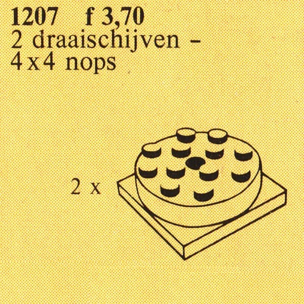 Turntables (4 x 4), Red LEGO set (#1207-1, 1982)