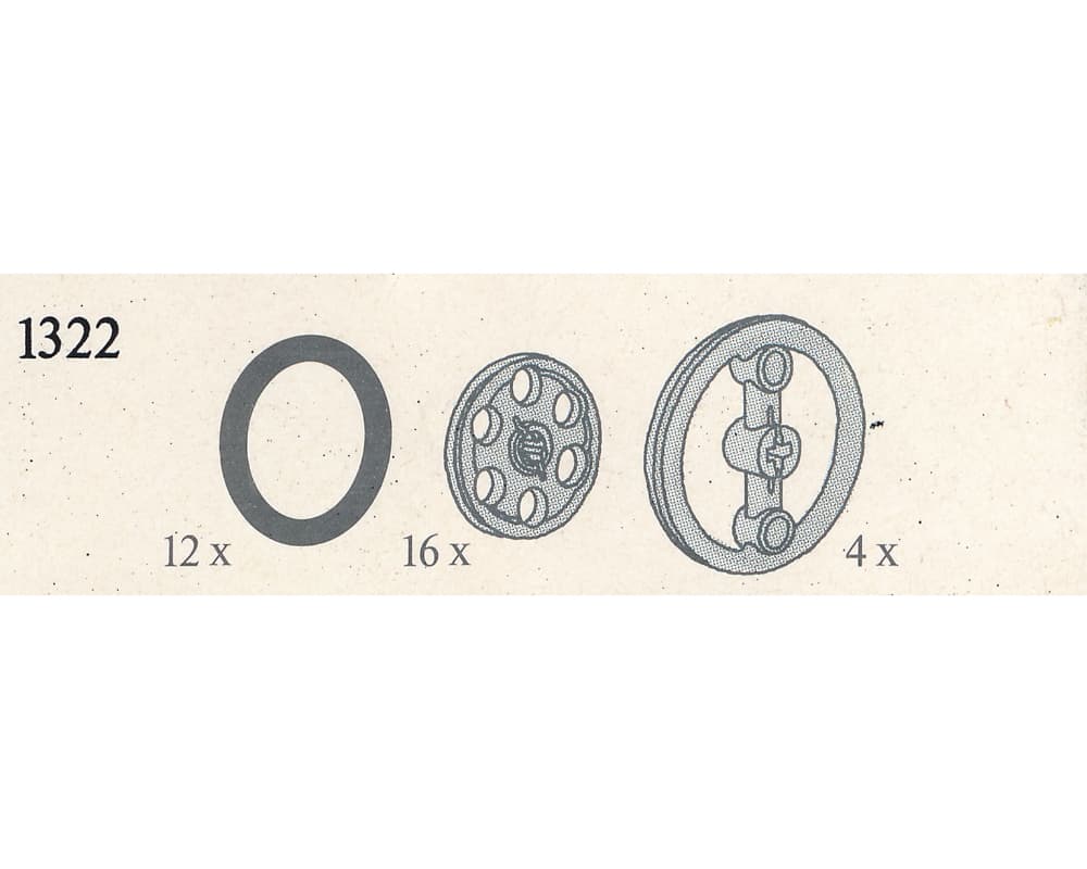 Pulleys, Tires, and Steering Wheels LEGO Technic set (#1322-1, 1987)