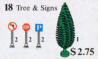 Tree and Signs LEGO set (#18-1, 1985)