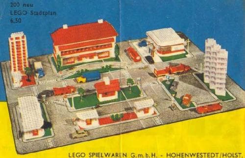 LEGO Town Plan Board, Continental European Cardboard Version LEGO set (#200-4, 1959)