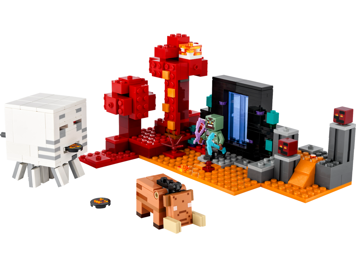 The Nether Portal Ambush LEGO Minecraft set (#21255-1, 2024)