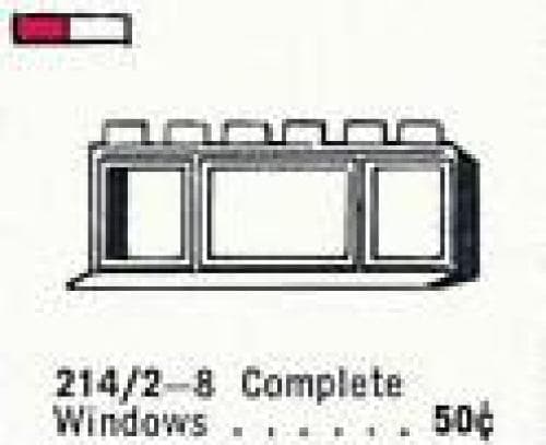 1 x 6 x 2 Triple-Pane Window in Frame LEGO set (#214.2-1, 1961)