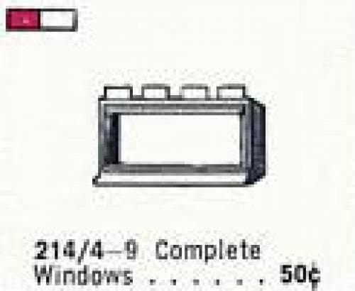 1 x 4 x 2 Window in Frame LEGO set (#214.4-1, 1961)