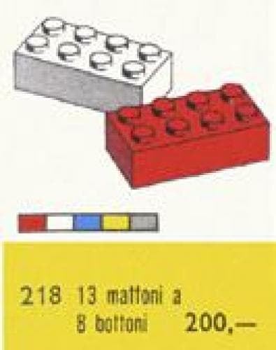 2 x 4 Bricks LEGO set (#218-2, 1958)