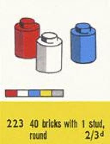 1 x 1 Round Bricks LEGO set (#223-2, 1958)