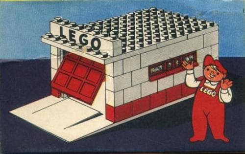 Garage with Automatic Door (White base and door frame) LEGO set (#236-1, 1956)