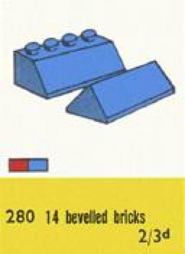 Sloping Roof Bricks, Blue LEGO set (#280-2, 1958)
