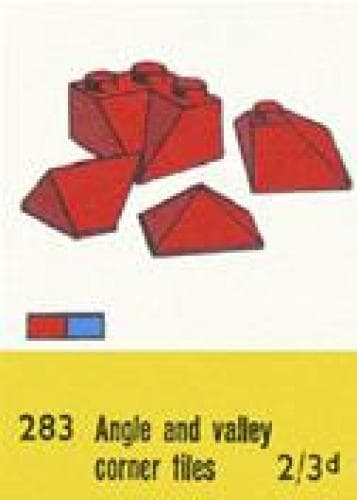 Sloping Ridge and Valley Bricks, Red LEGO set (#283-1, 1957)