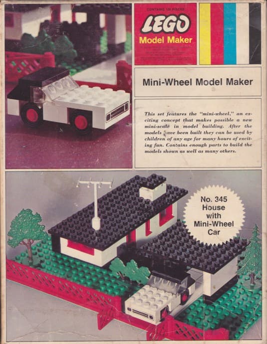 House with Mini-Wheel Car LEGO set (#345-3, 1970)