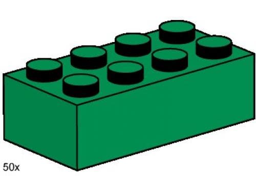 2 x 4 Dark Green Bricks