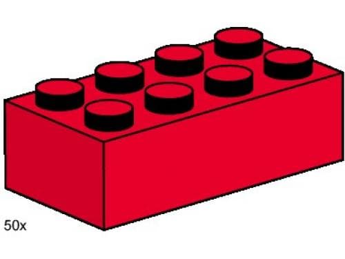 2 x 4 Red Bricks LEGO set (#3462-1, 2000)