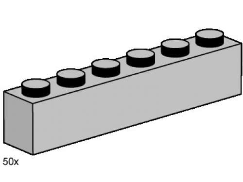 1 x 6 Light Gray Bricks