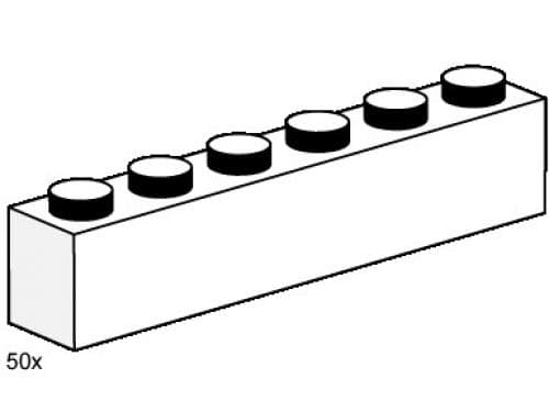 1 x 6 White Bricks