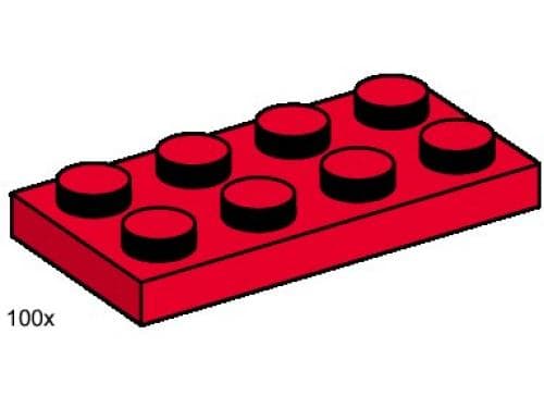 2 x 4 Red Plates LEGO set (#3485-1)