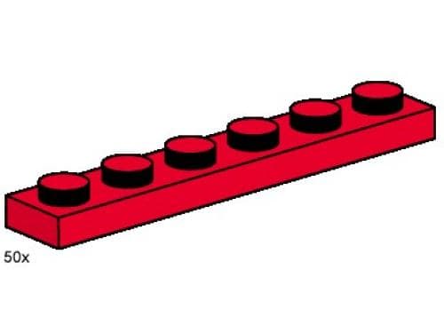 1 x 6 Red Plates LEGO set (#3488-1, 2000)