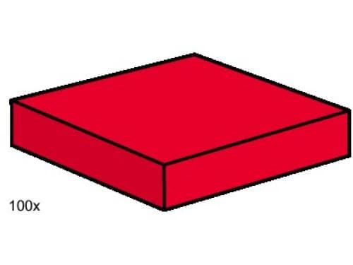 2 x 2 Red Smooth Tiles LEGO set (#3494-1)