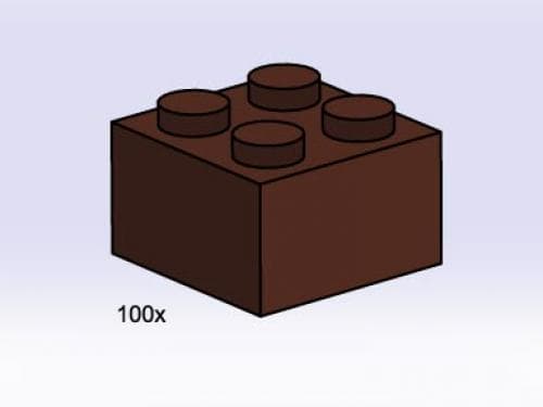 2 x 2 Brown Bricks LEGO set (#3753-1)