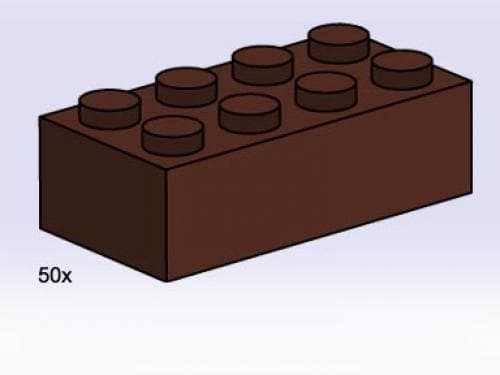2 x 4 Brown Bricks LEGO set (#3754-1, 2003)