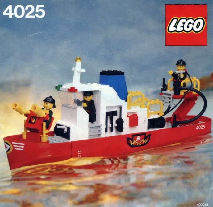 Fire Boat LEGO set (#4025-1, 1982)
