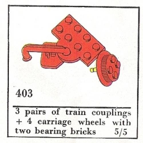 Train Couplers and Wheels (The Building Toy) LEGO set (#403-2, 1967)