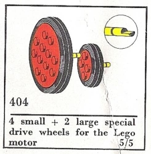 Wheels for Motor (The Building Toy) LEGO set (#404-3, 1967)