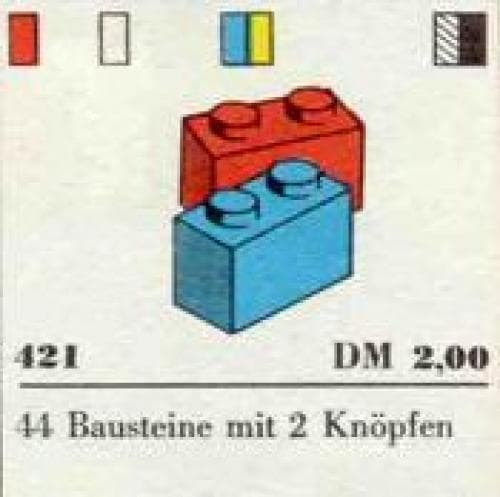 1 x 2 Bricks LEGO set (#421-1)