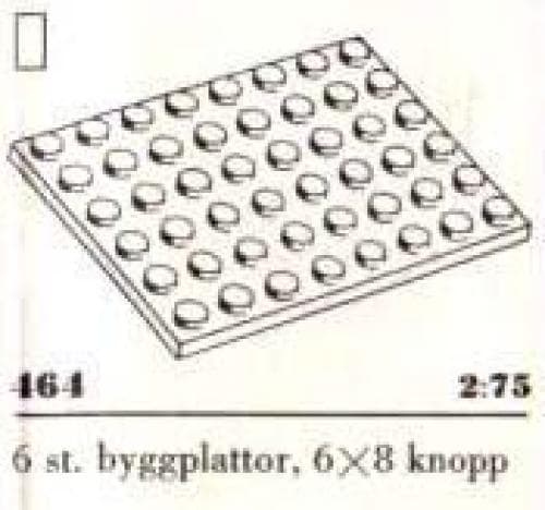 6 x 8 Plates, White LEGO set (#464-1)