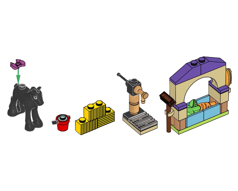 Cute Foal with Food and Water Pump