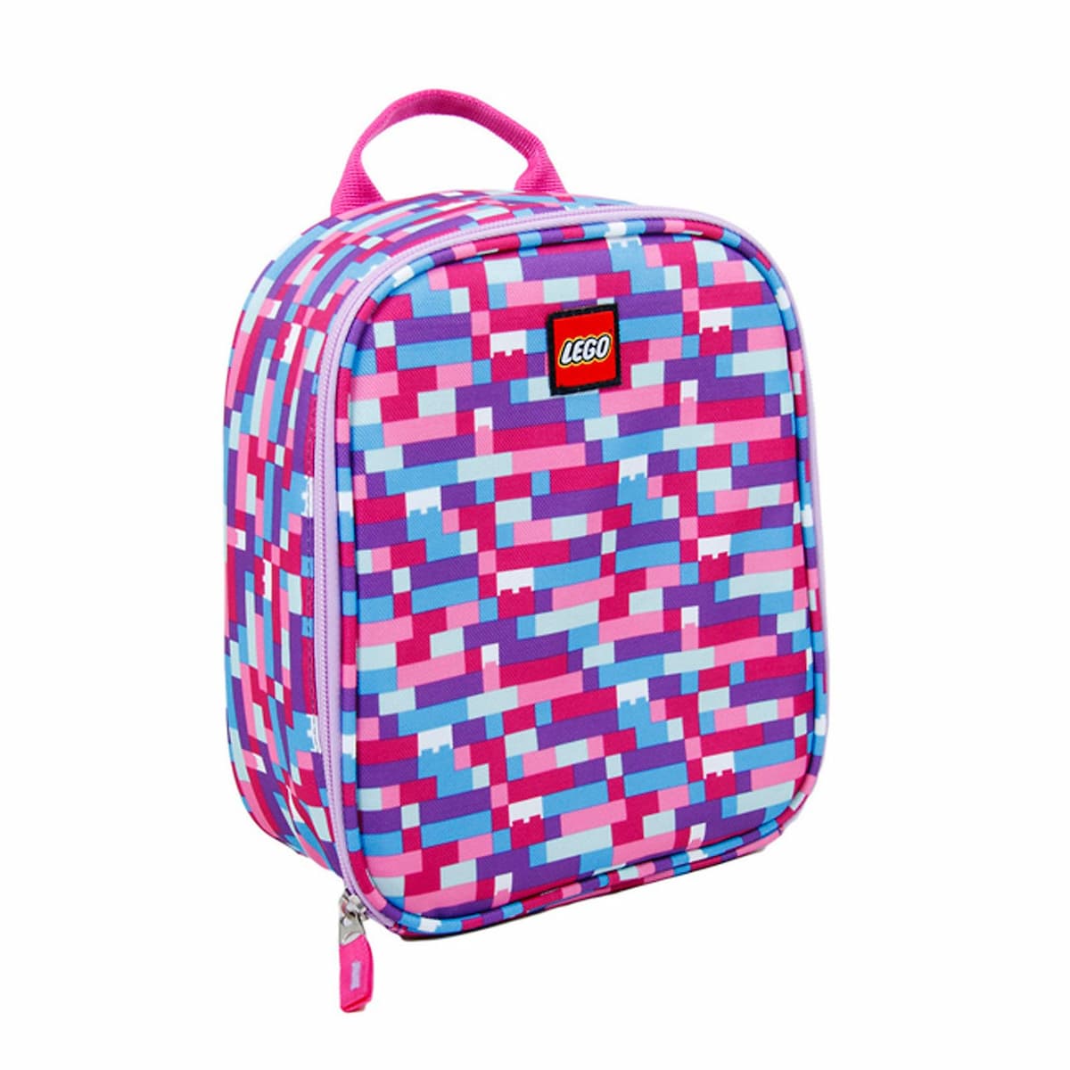 Brick Print Lunch Bag (Pink/Purple)