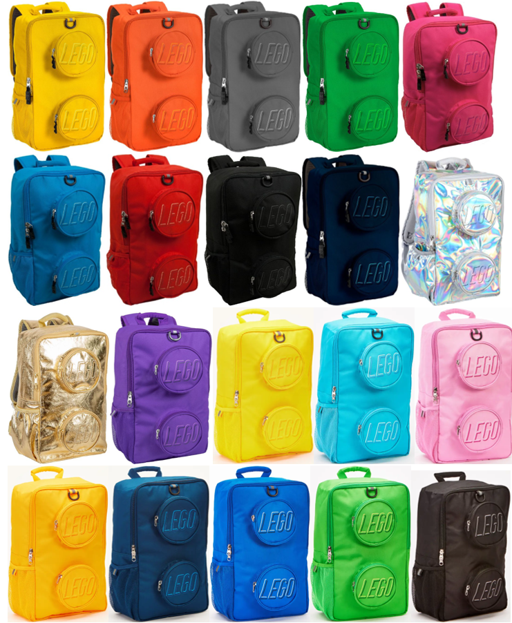 Brick 1 x 2 Backpack - Front Zipper (All Colors)