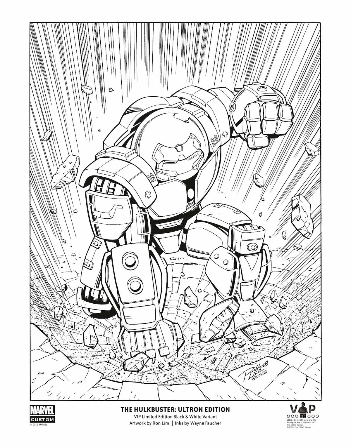 The Hulkbuster: Ultron Edition Black & White Art Print