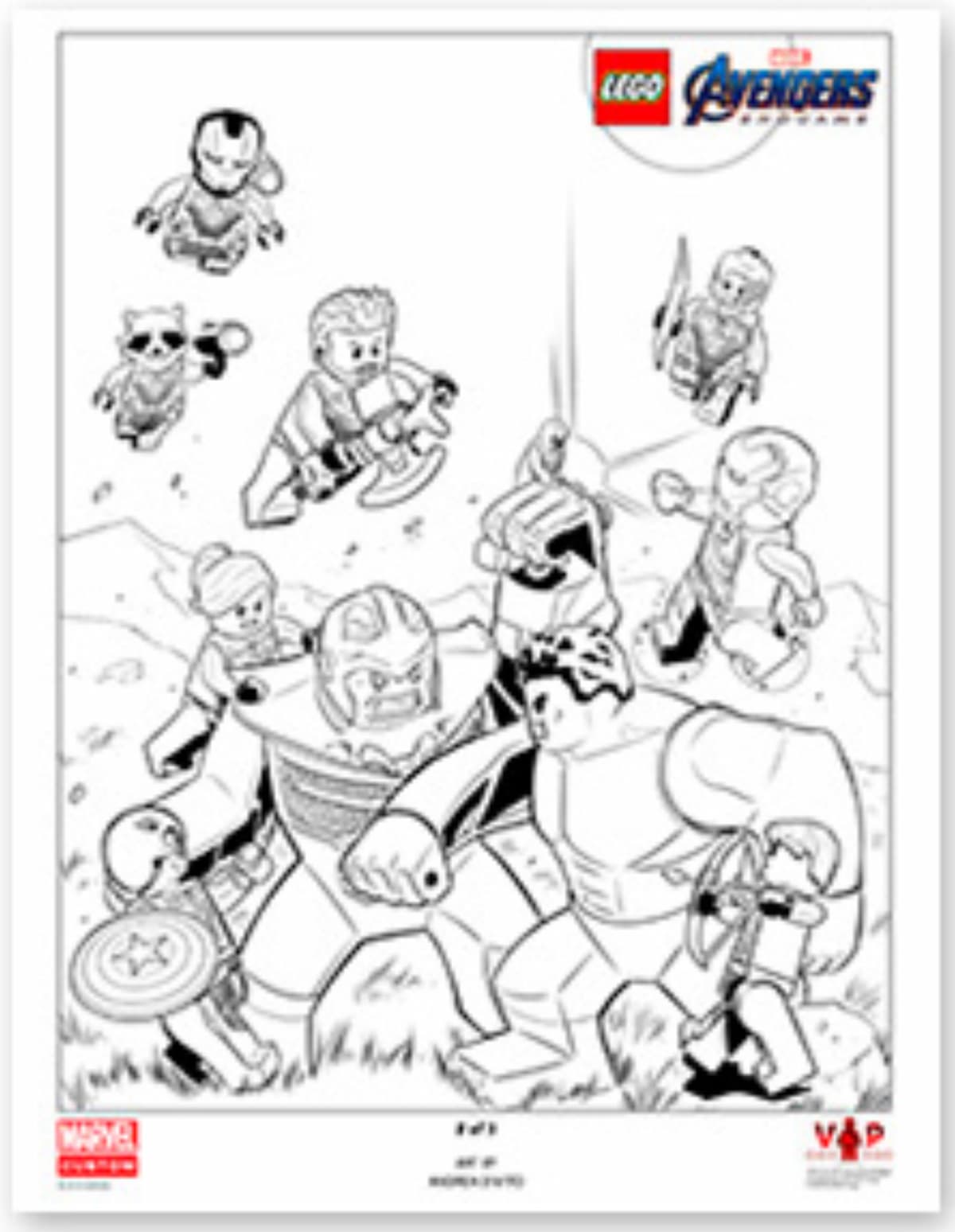 Avengers: Endgame Black & White Art Print (Signed Sketch) LEGO set (#5005882-2)