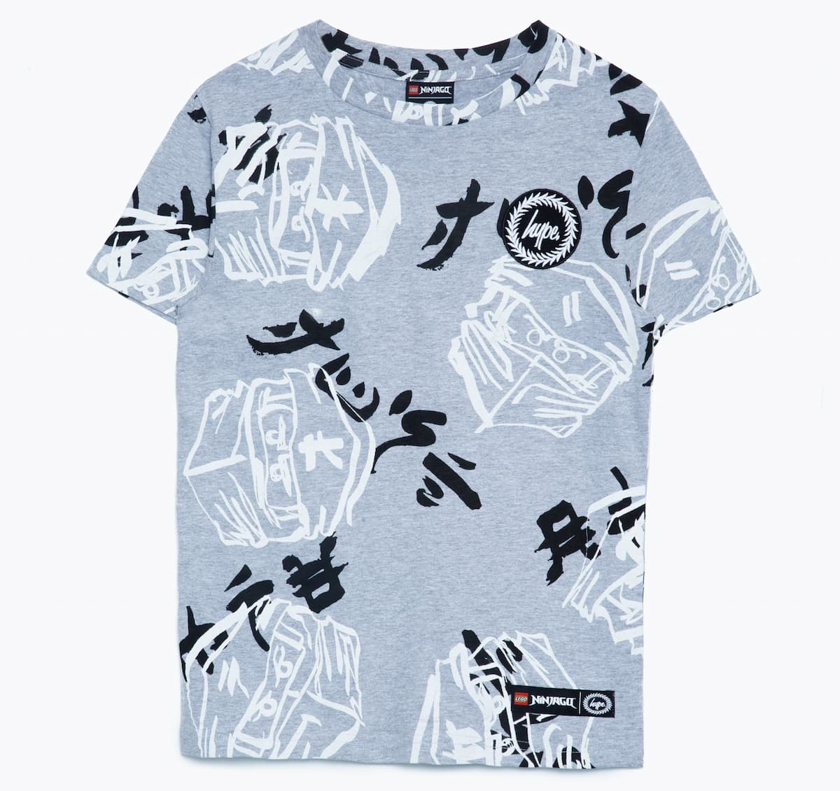 HYPE X LEGO NINJAGO Gray Just Hype Faces T-Shirt