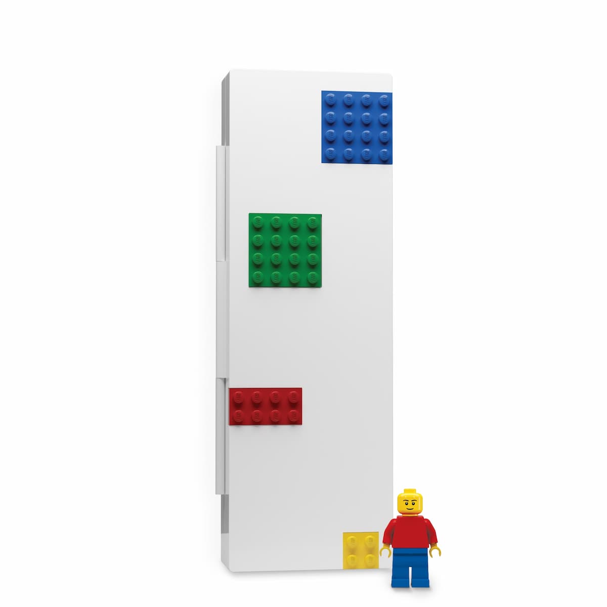Stationery Pencil Box with Four Building Bricks and Minifigure