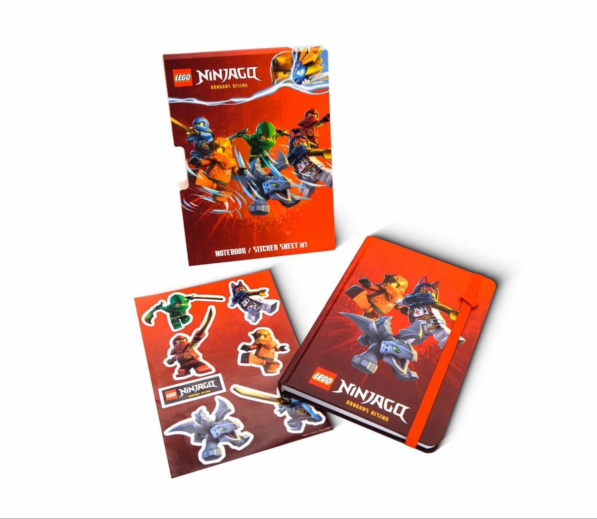 Ninjago Dragons Rising Sticker Sheet and Notebook