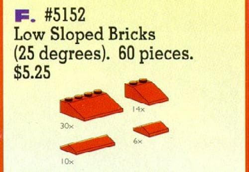 Roof Bricks, Red, 25 Degrees LEGO set (#5152-1)