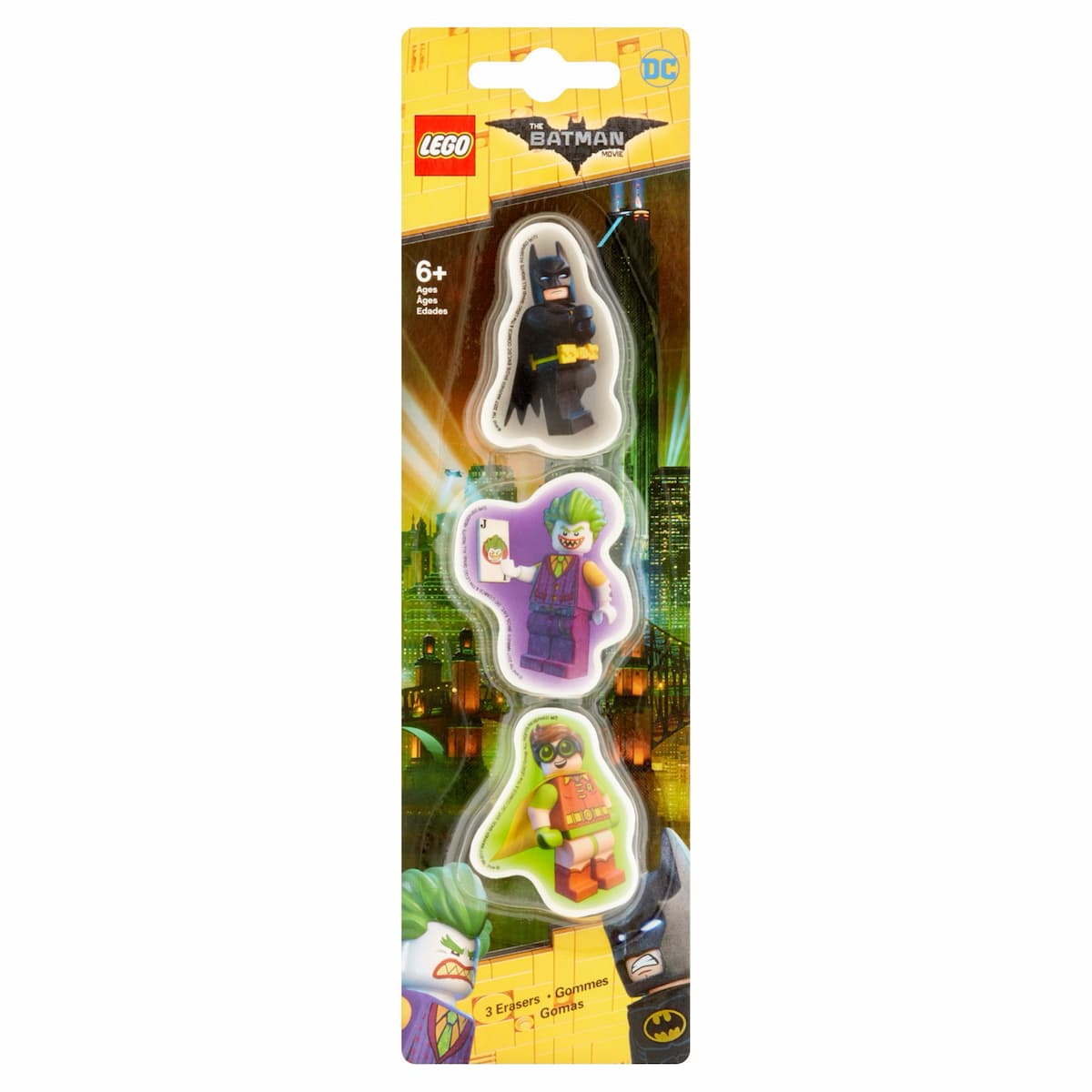 The LEGO Batman Movie: 3 Eraser Set LEGO Stationery and Office Supplies set (#51760-1, 2017)