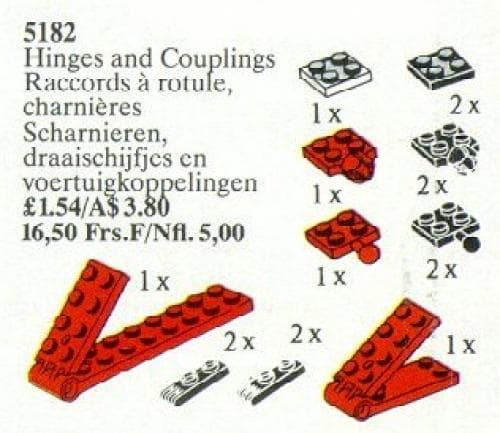 Hinges and Couplings LEGO set (#5182-1, 1989)