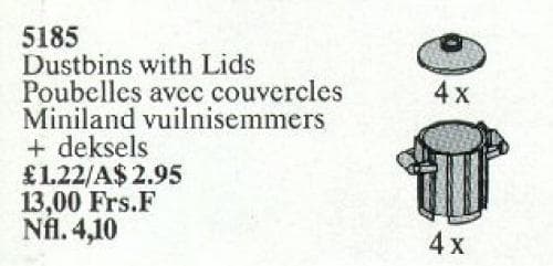 Dustbins with Lids LEGO set (#5185-1, 1989)