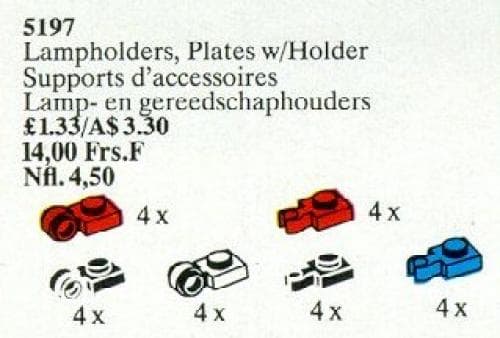 Lampholders, Plate with Holders LEGO set (#5197-1, 1989)