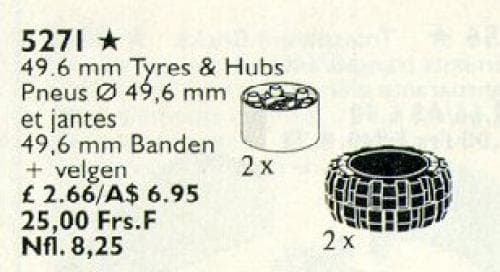 White Hubs & Tires / 49.6 mm Tyres & Hubs