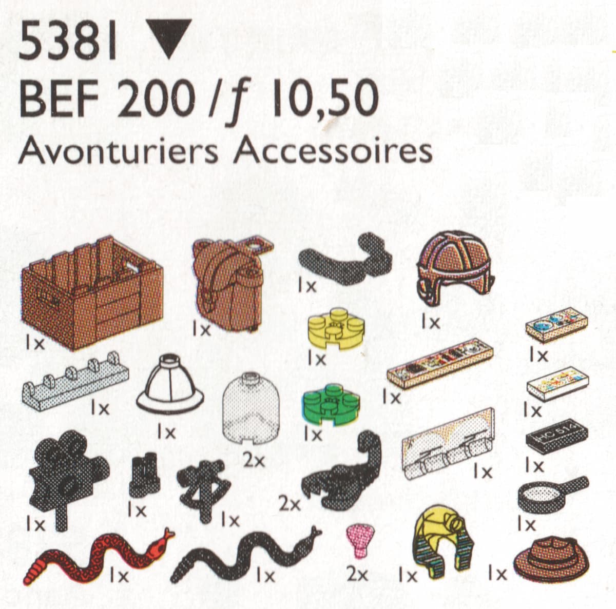 Adventurer's Accessories LEGO Service Packs set (#5381-1, 1998)