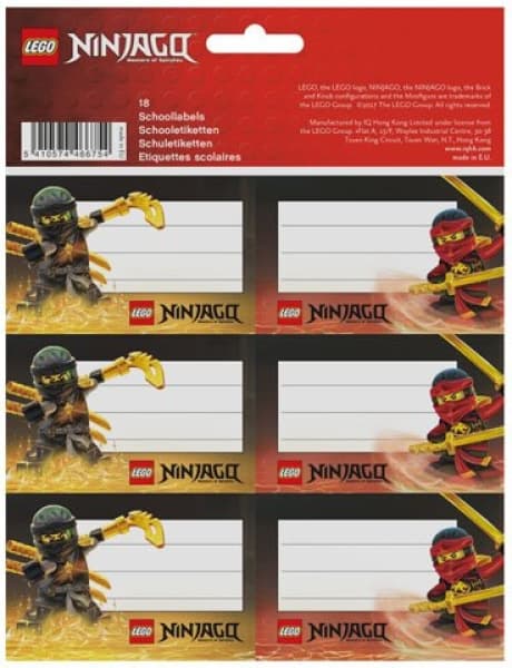 Ninjago Lloyd and Kai School Labels