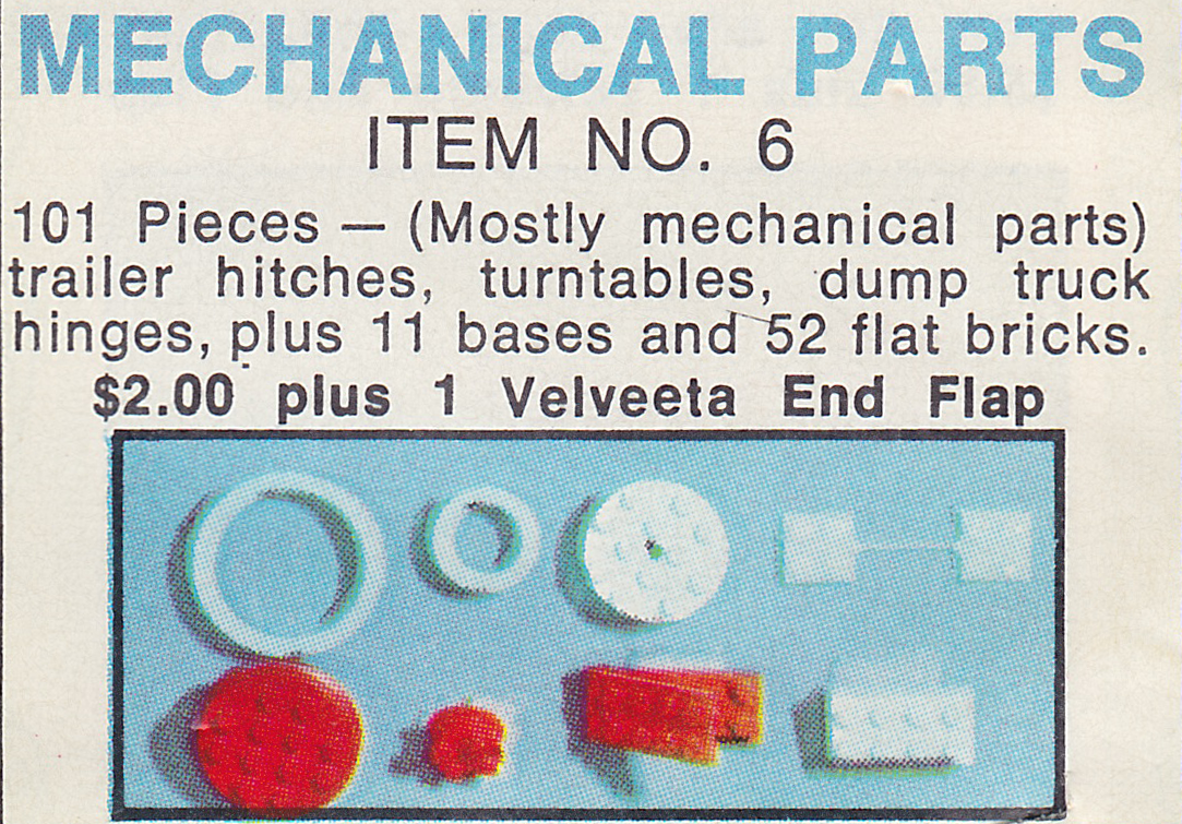 Velveeta Set No. 6 Mechanical Parts LEGO set (#6-1, 1967)