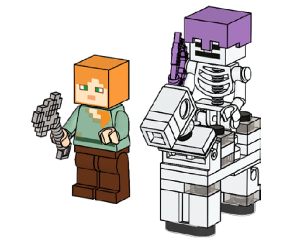 Alex with Skeleton and Skeleton Horse LEGO Minecraft set (#662206-1, 2022)
