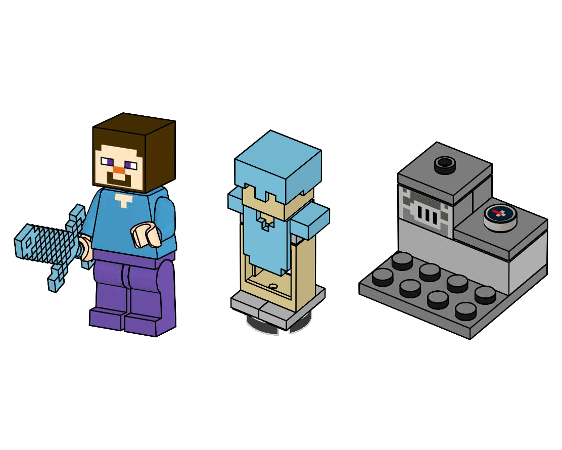 Steve with Armor Stand and Blast Furnace LEGO Minecraft set (#662317-1, 2024)