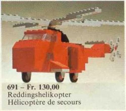 Rescue Helicopter LEGO set (#691-1, 1974)
